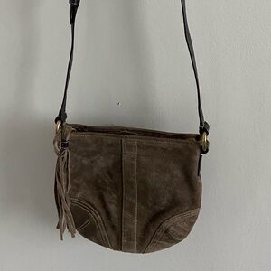 Coach Crossbody / Brown Suede / vintage Handbag